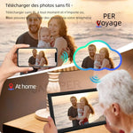 Cadre photo numérique affichant une photo de famille en haute résolution