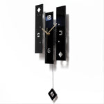 Horloge murale pivotante noire acrylique design moderne vue de face