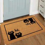 Tapis entrée humoristique chat marron antidérapant