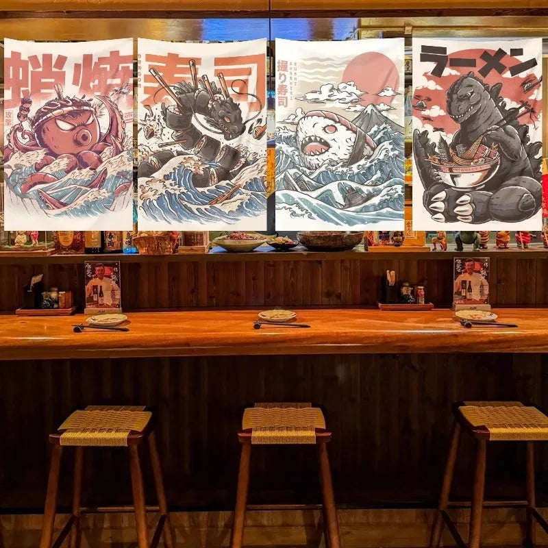 Détail du tissu tricoté du rideau mural japonais