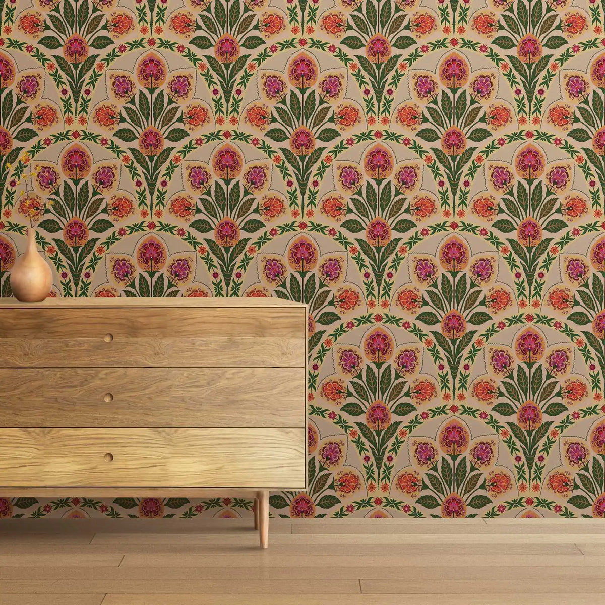 Pose facile du papier peint autocollant floral vintage