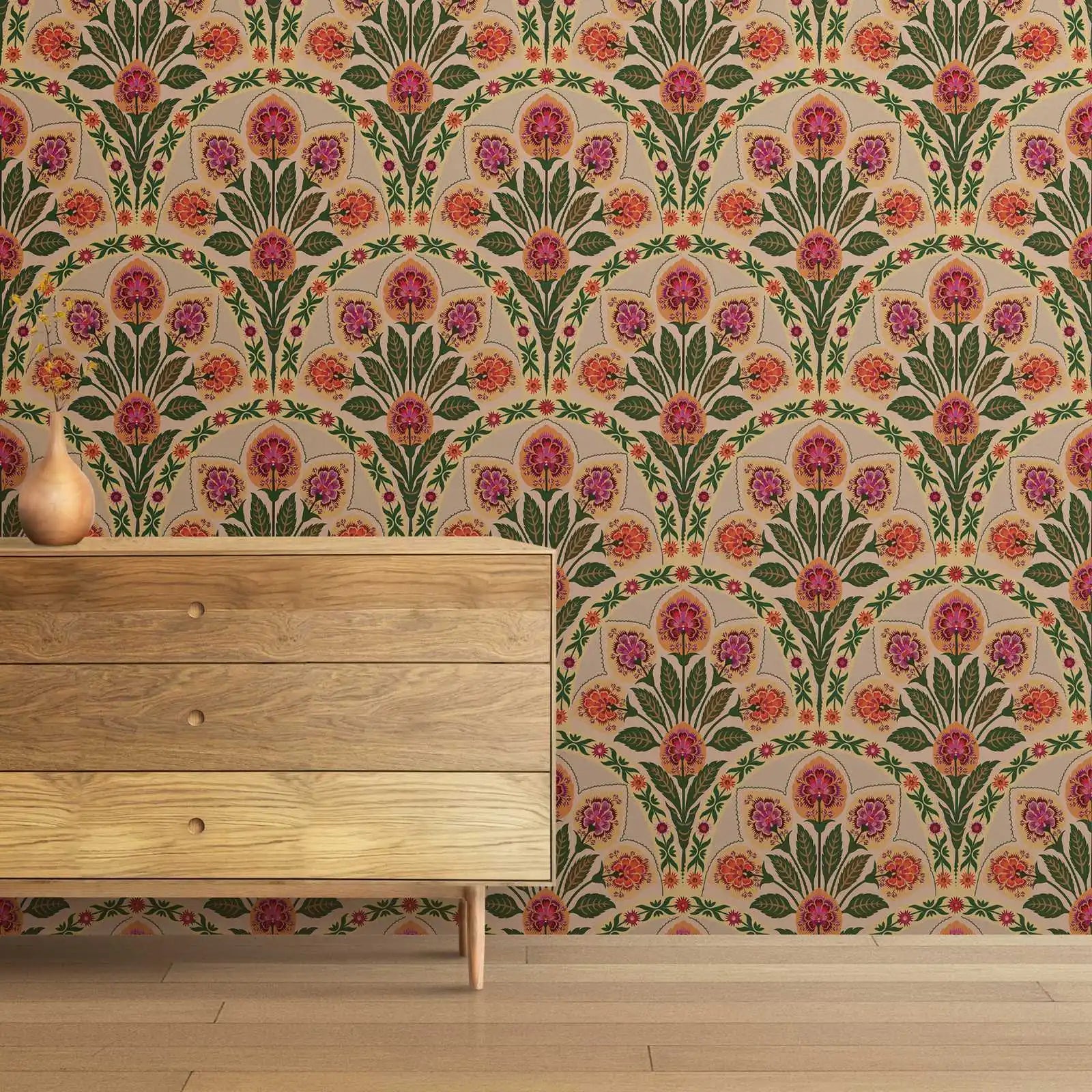 Pose facile du papier peint autocollant floral vintage