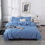 Housse de couette unie 220x240 cm en coton doux - Ombre Interieur