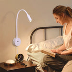 Détail du variateur tactile et du chargeur USB de la lampe de chevet