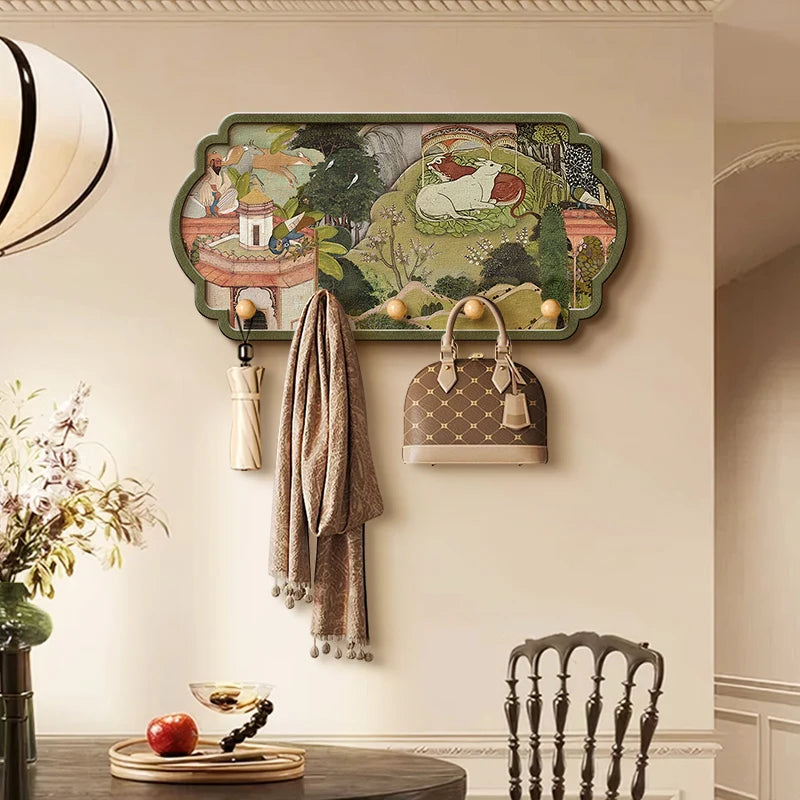 Porte-manteau mural bleu design
