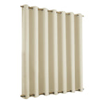 Rideau beige avec œillets en métal, design moderne pour décoration intérieure, parfait pour chambre ou salon, accentue la luminosité tout en préservant l'intimité, installation facile.