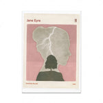 Une illustration en couleur représentant le personnage principal du roman "Jane Eyre" de Charlotte Brontë, montrant le profil d'une silhouette avec un arbre comme élément central.