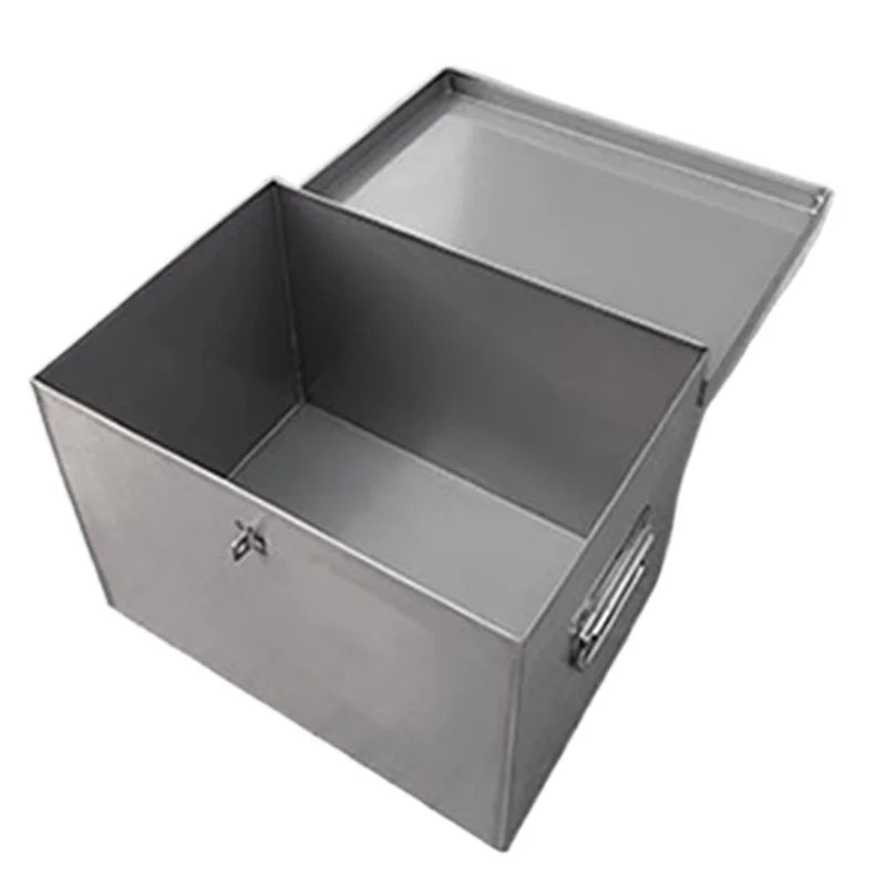 Boîte à outils en acier inoxydable gris foncé verrouillable