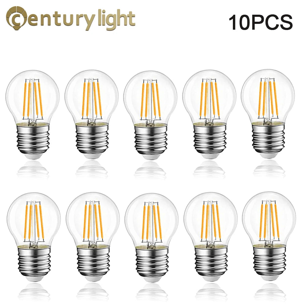 Ampoule LED Edison G45 rétro allumée avec filament visible