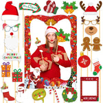 Cadre photo décoratif Noël sur une table avec des guirlandes - Ambiance chaleureuse