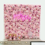 Mur de fleurs artificielles décoration mariage rose blanc