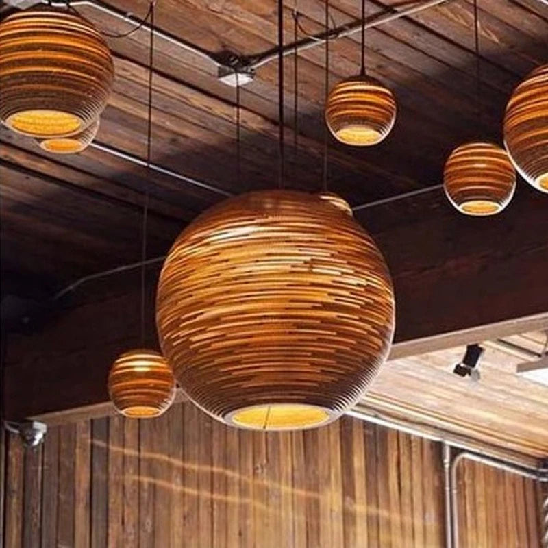 Suspension asiatique en papier blanc pour intérieur