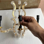 Vue de côté de l'applique murale LED clip argentée