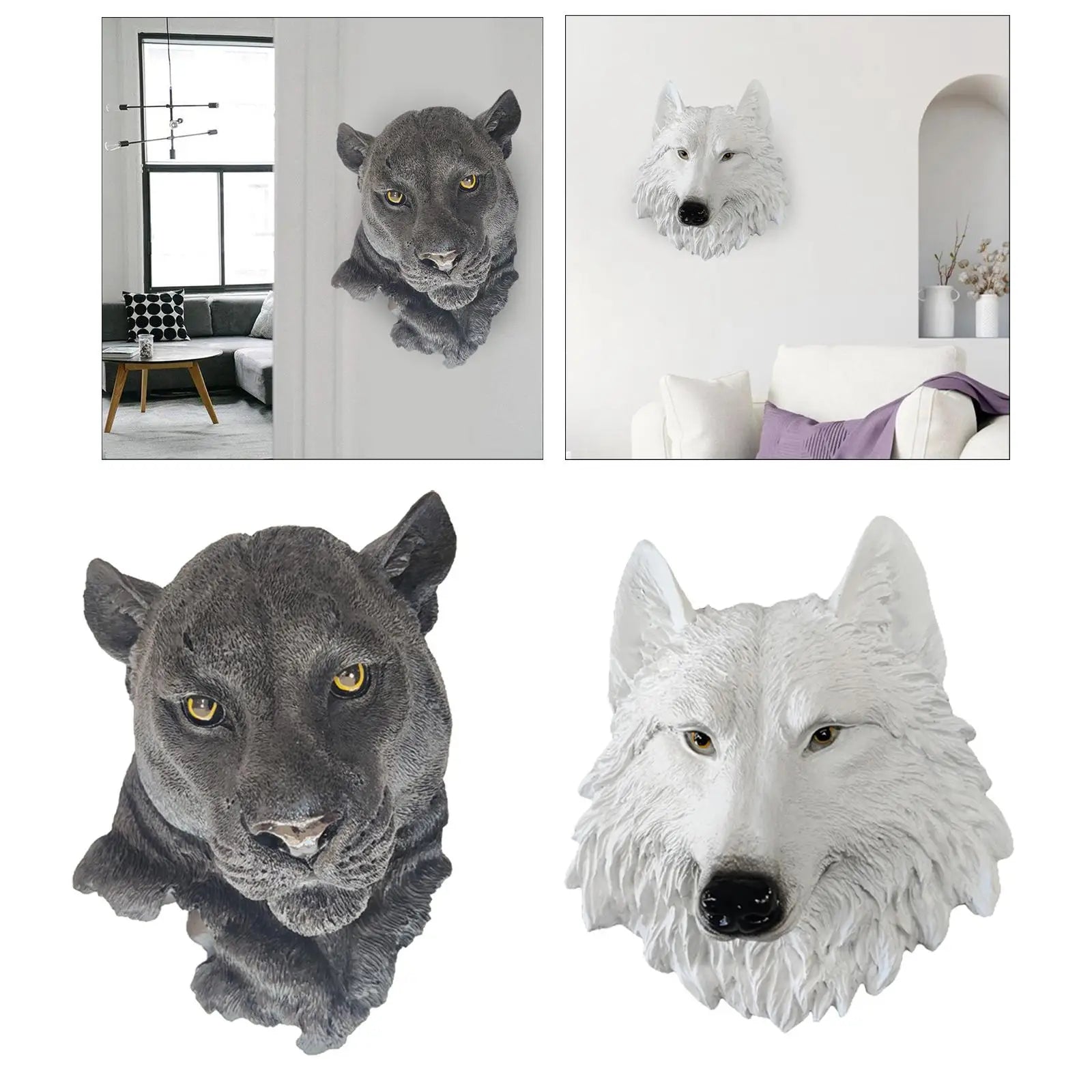 Décoration murale tête d'animal dans un salon moderne