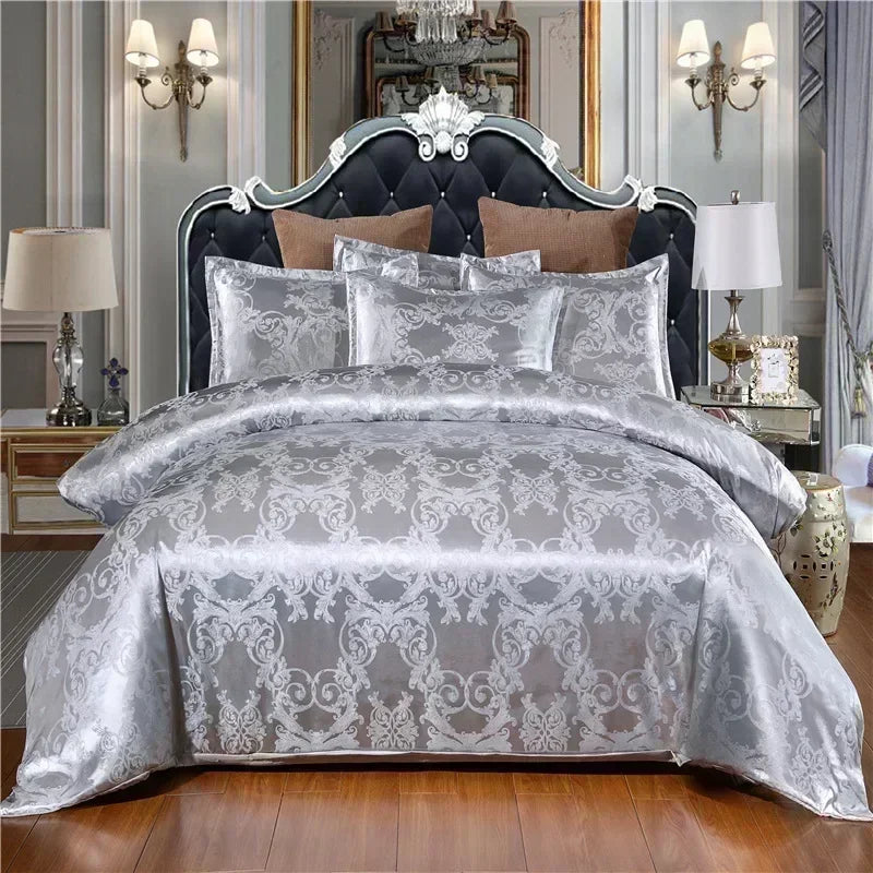Housse de couette de luxe argent style royal européen