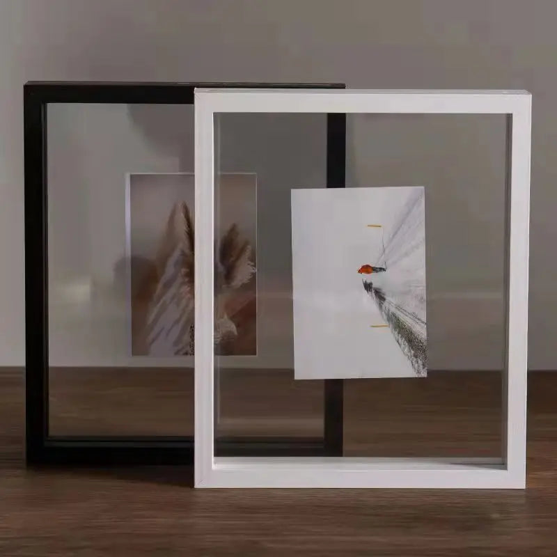 Cadre photo transparent avec photo noir et blanc
