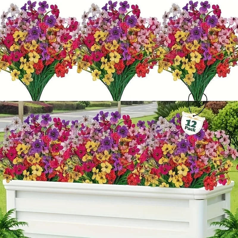 Bouquet de fleurs artificielles multicolores pour jardin