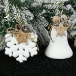 Lot de deux boules flocon blanc pour sapin