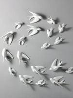 Ensemble de deux oiseaux muraux céramique tailles différentes