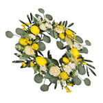 Détail citrons et fleurs simulés couronne murale
