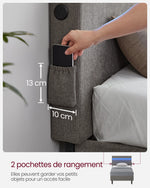 Cadre de lit en métal robuste avec 6 pieds de support