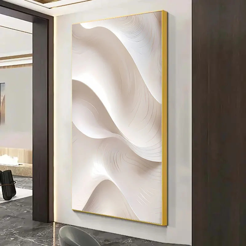 Impression sur toile beige sans cadre design abstrait