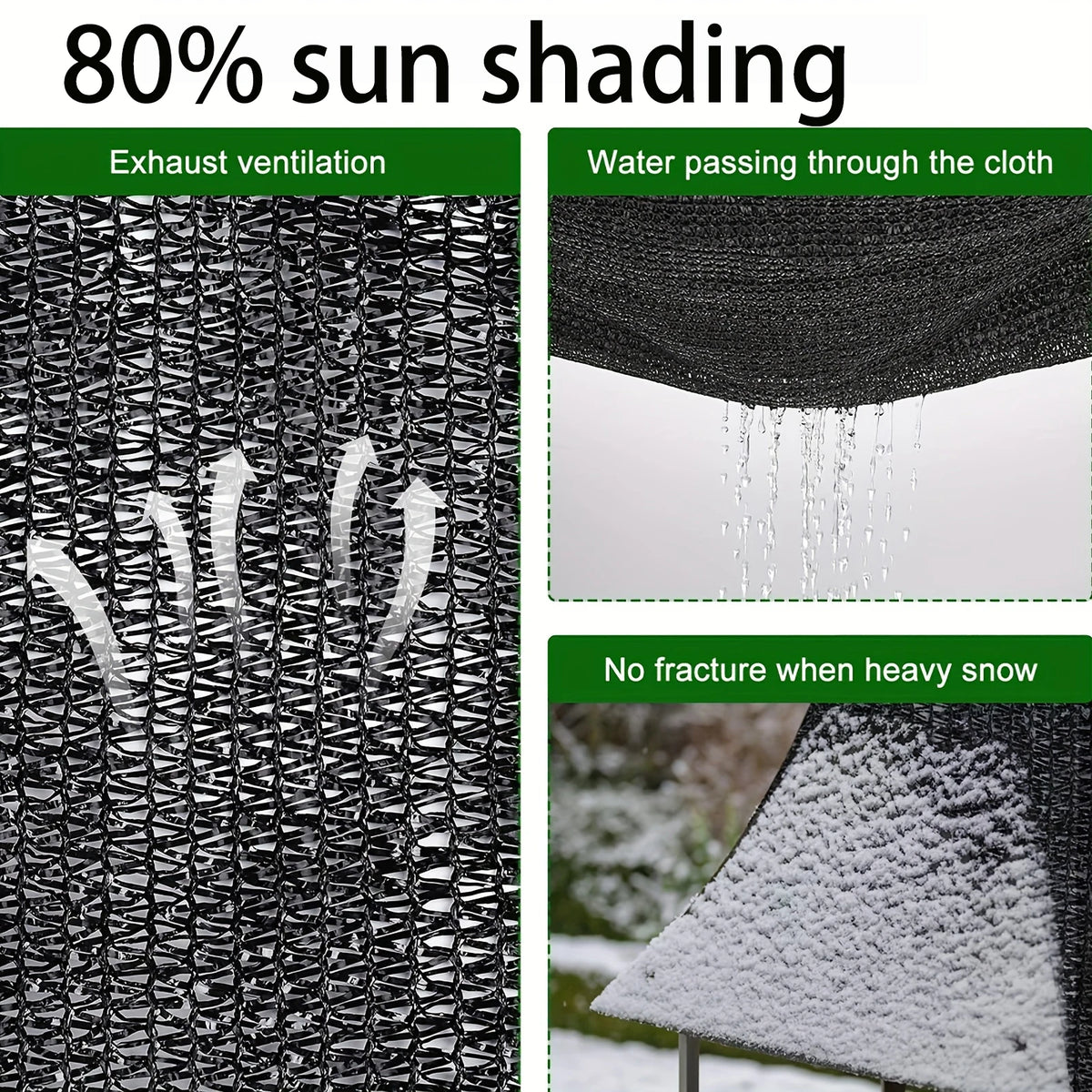 Voile d'ombrage noire pour jardin et extérieur