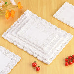 Lot de 100 napperons en papier dentelle blanche ronds