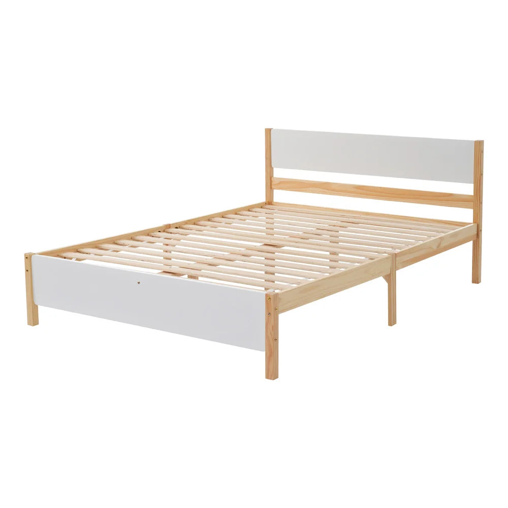 Cadre en bois de pin naturel du lit double 140x200cm
