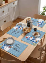 Set de table lavable en machine posé sur table d'appoint