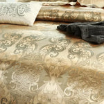Housse de couette satin jacquard 220x240 avec taies d'oreiller