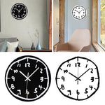 Horloge murale acrylique design graffiti noir 30x30 cm pour chambre