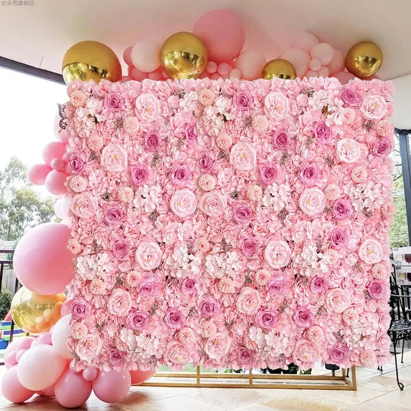 Mur de fleurs artificielles en soie blanc pour décoration de mariage