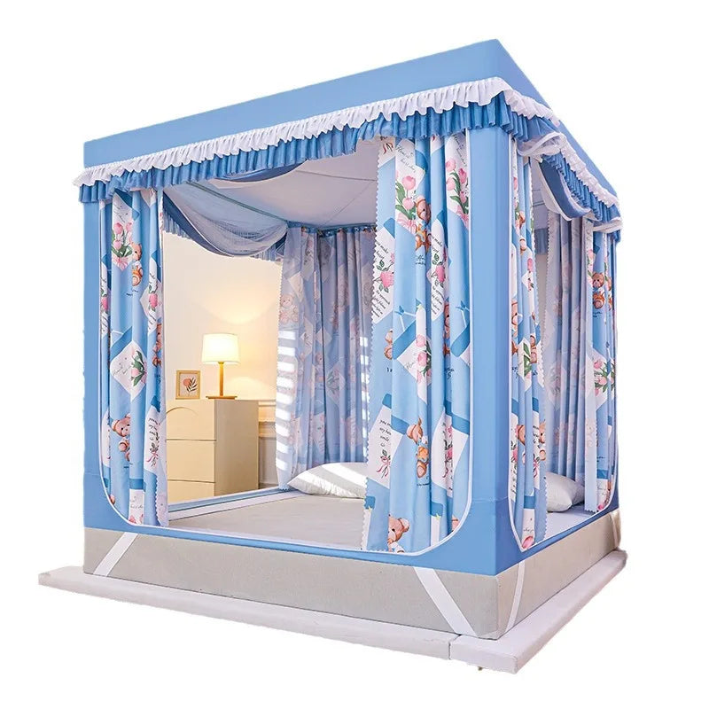 Rideau à baldaquin en couleur rose pour décoration de chambre féerique