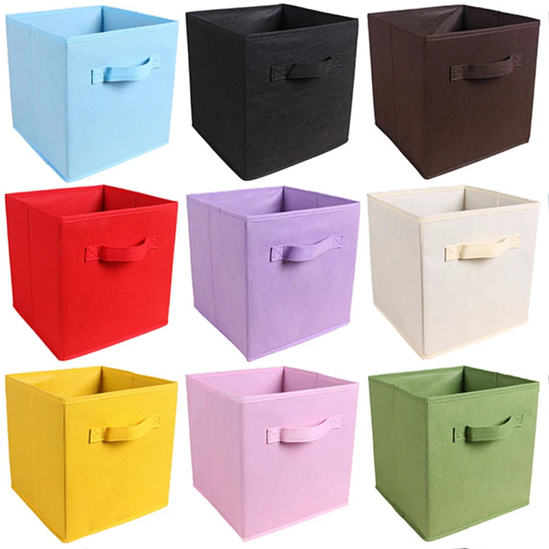 Bac de rangement en tissu pliable jaune 21L pour organisateur de placard