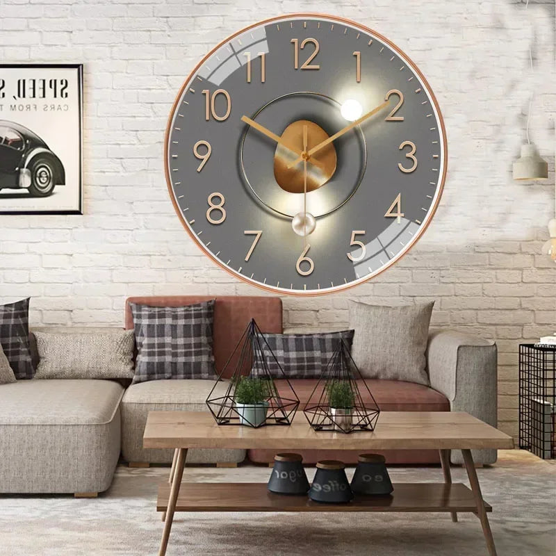 Horloge murale rouge dans une cuisine contemporaine