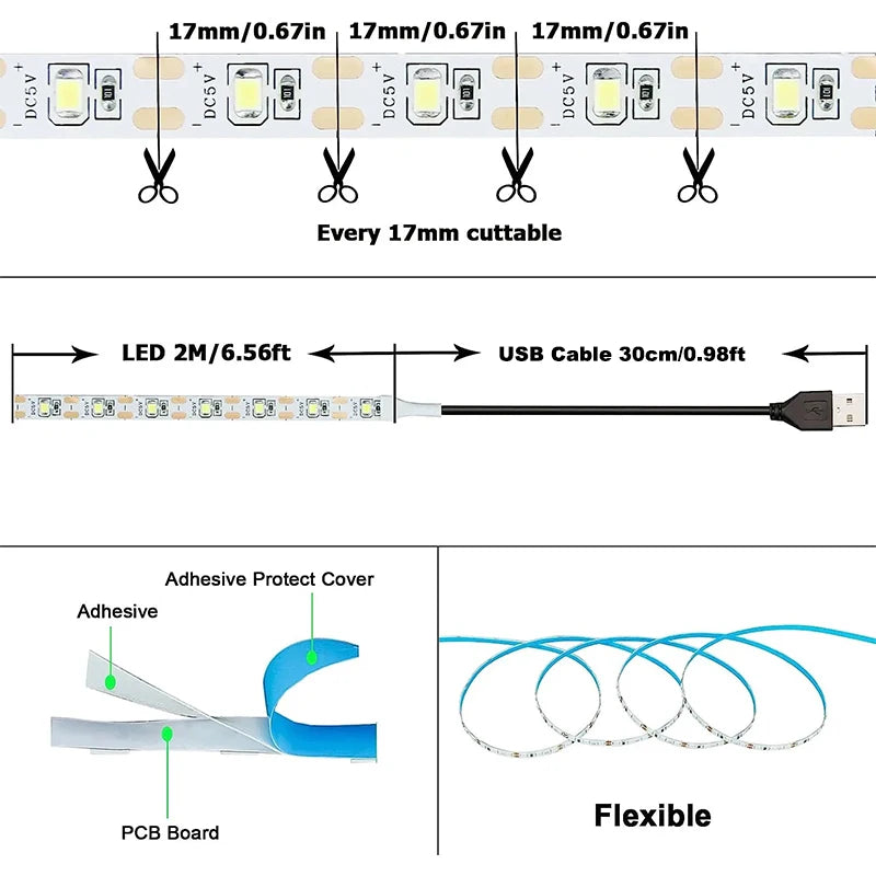 Bande LED flexible pour décoration TV