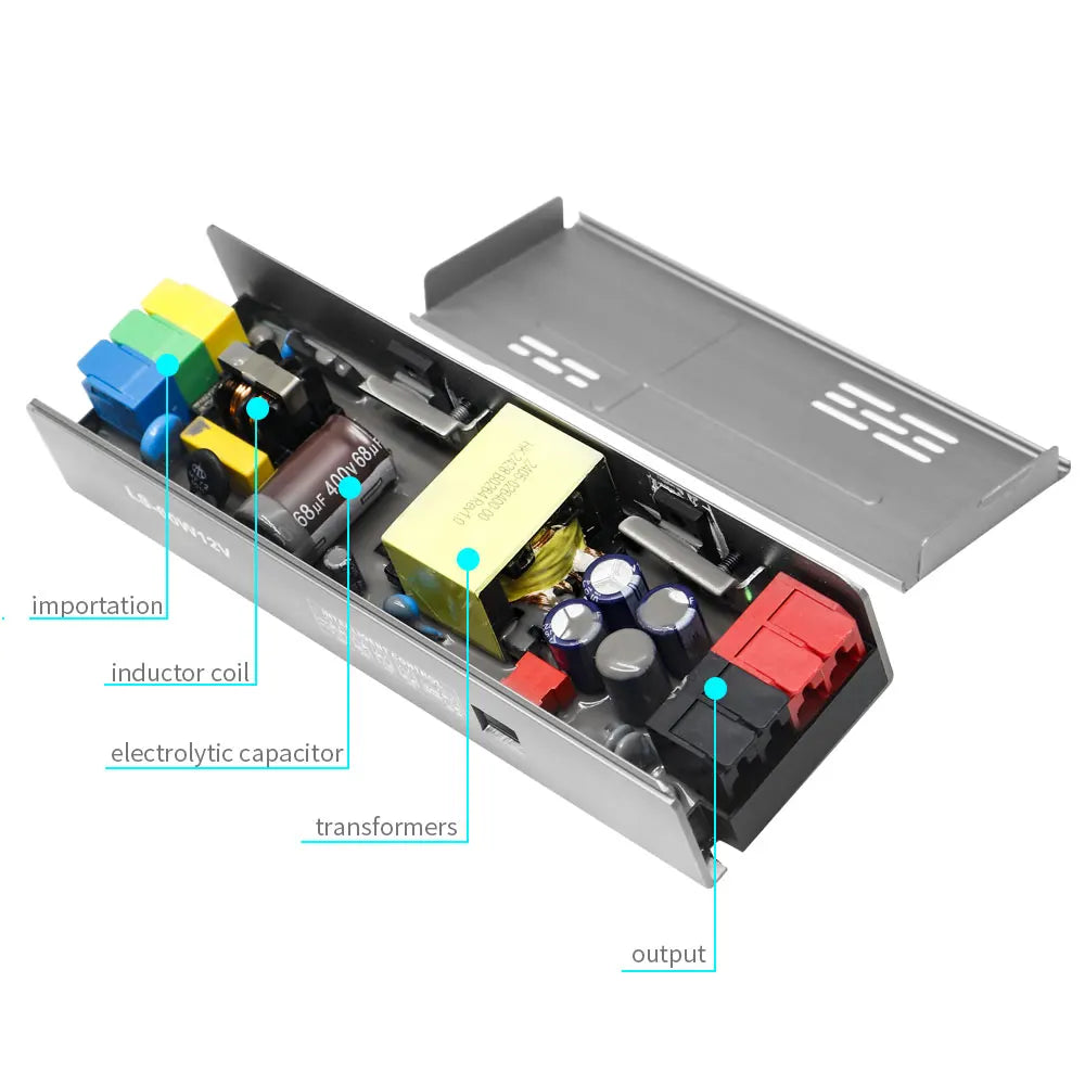 Transfo ruban LED 200W avec protections intégrées