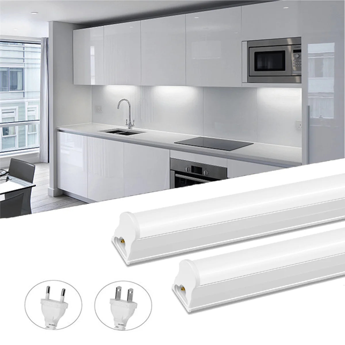 Tube LED T5 aluminium 6W 8W remplacement néon cuisine