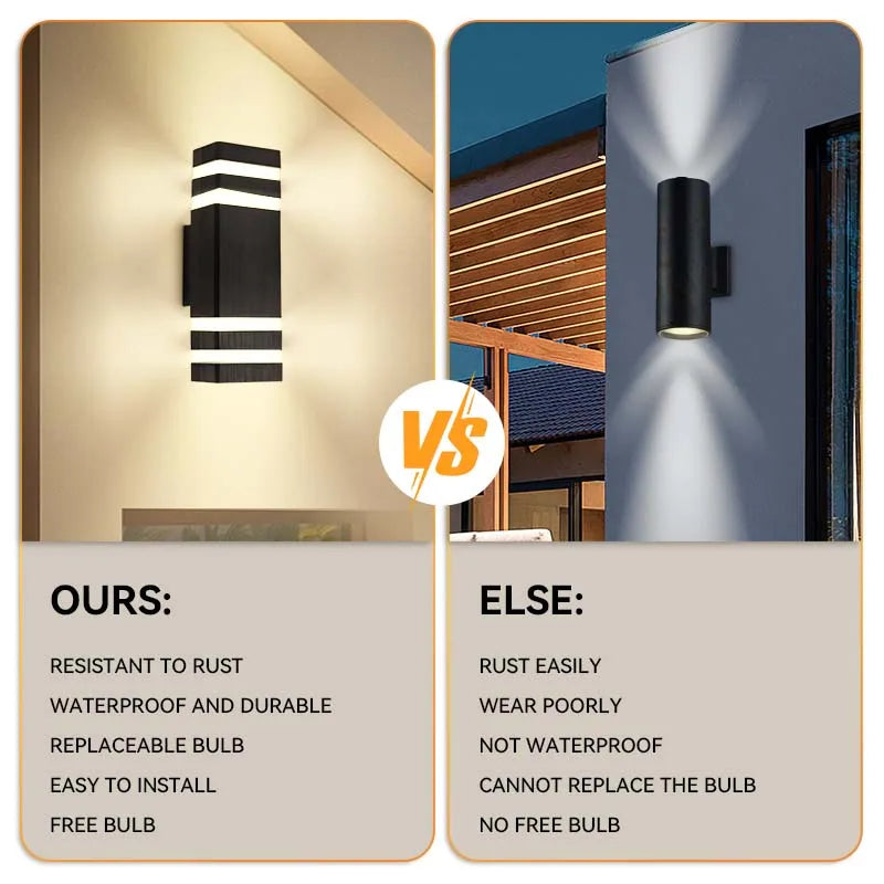 Éclairage ascendant et descendant de la lampe murale moderne