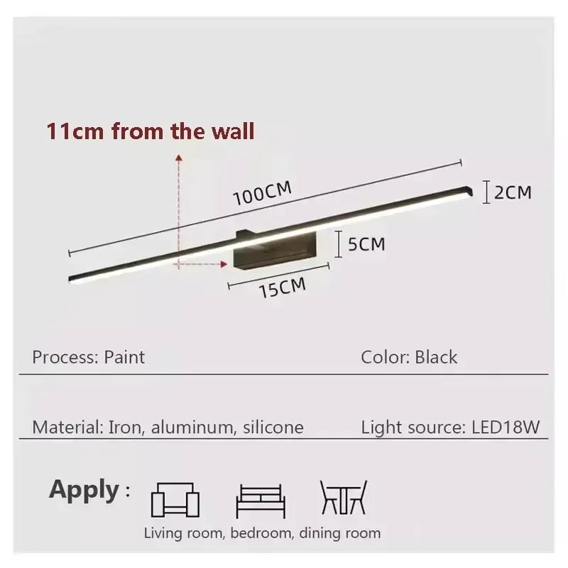 Applique murale LED plate rouge