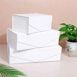 Boîte de rangement carton ouverte avec couvercle magnétique