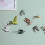 Décoration murale oiseau en céramique 3D style scandinave vue de face