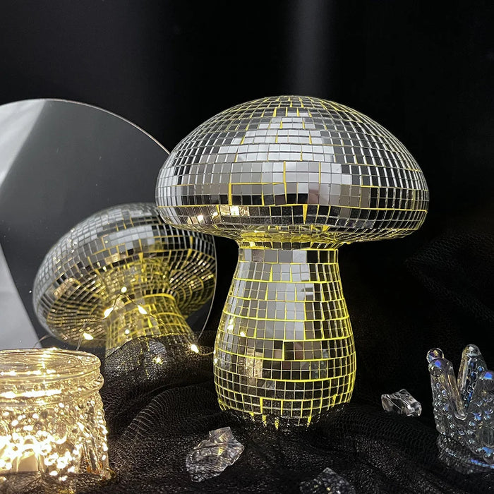 Lampe champignon disco lumineuse gris clair