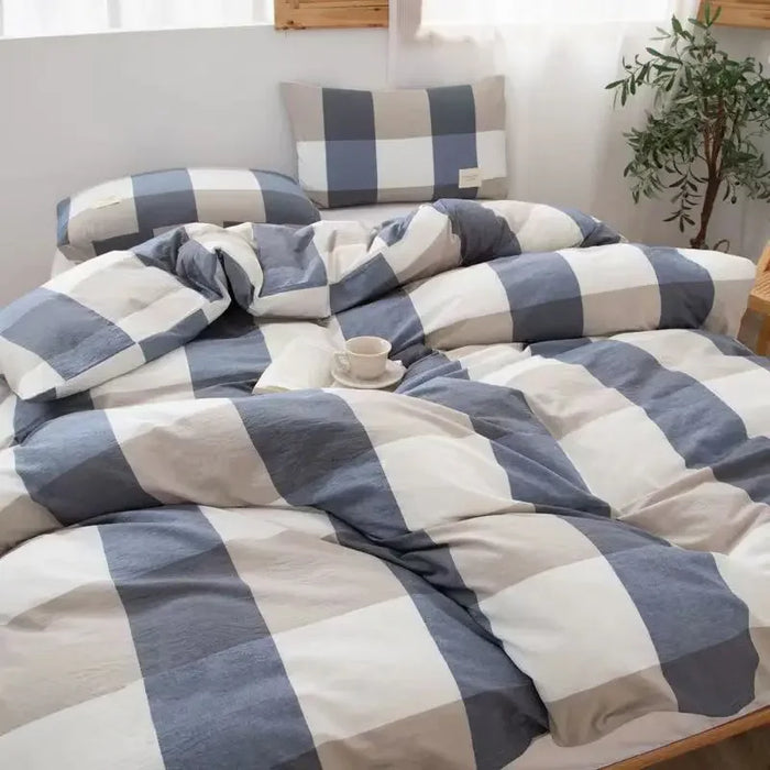 Housse de couette 200x230cm style scandinave sur lit