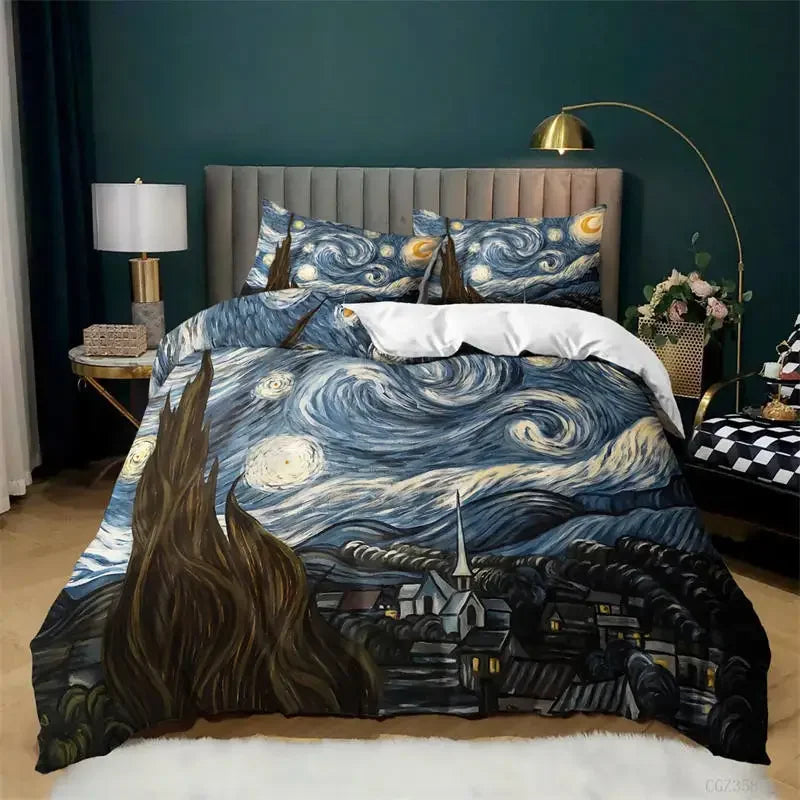 Ensemble literie complet avec housse de couette et taies d'oreiller en microcarence