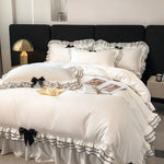 Ensemble literie 3 pièces blanc avec housse de couette et taies d'oreiller