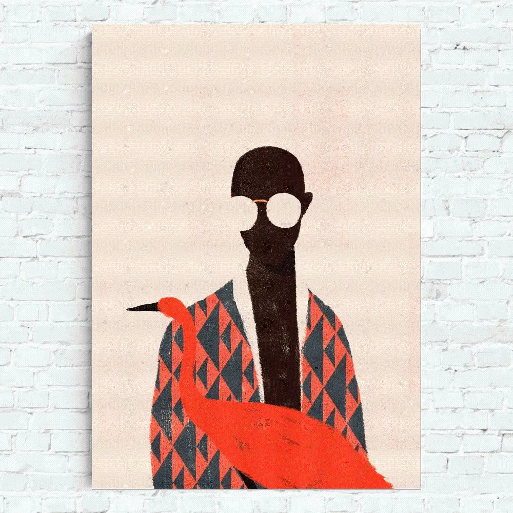 Affiche abstraite brésilienne Santiago grise