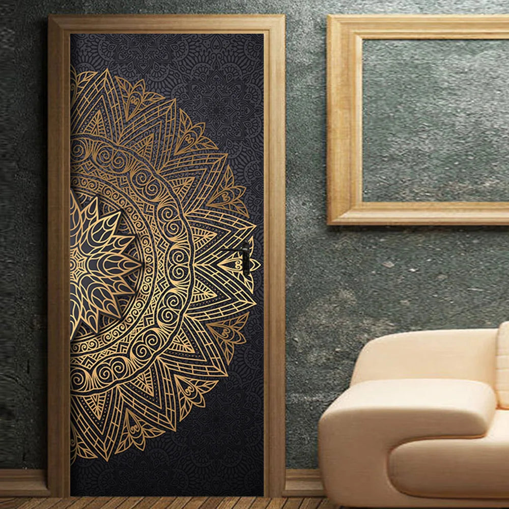 Détail de la texture 3D de l'autocollant de porte vinyle