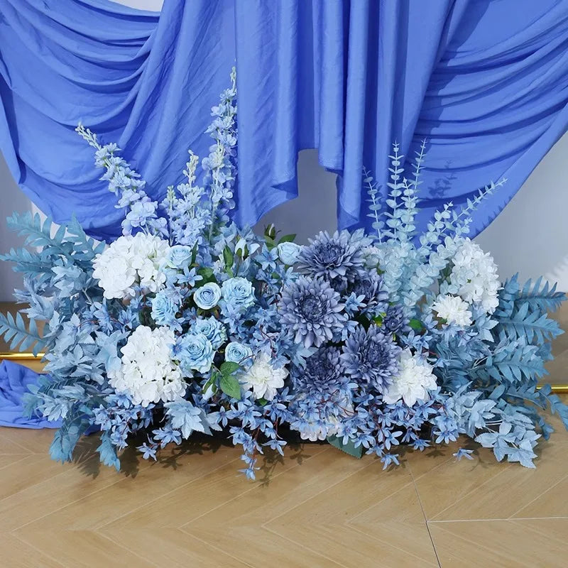 Fleurs artificielles bleues personnalisables pour événement